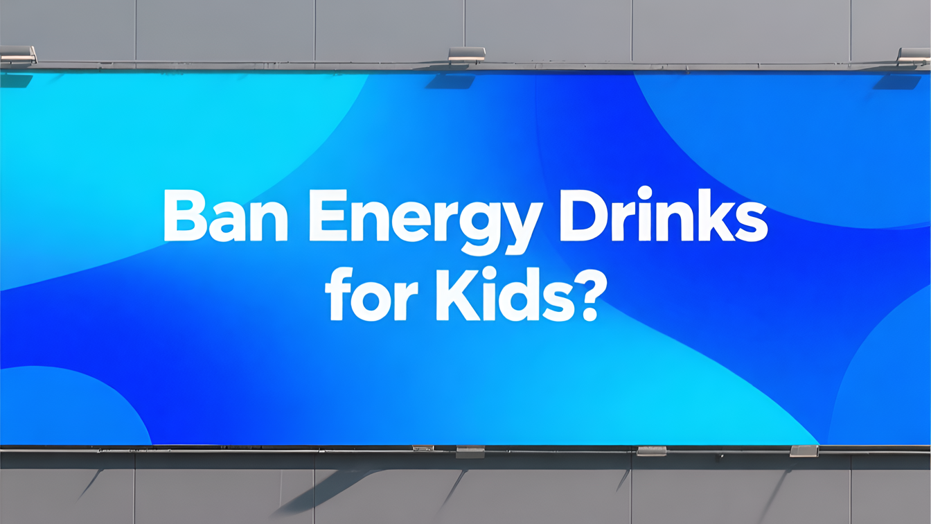 Bright blue ad banner with contact info.