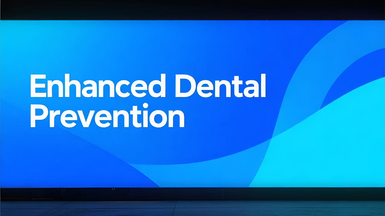 Blue gradient ad banner with text for patient perceptions in dental prevention.
