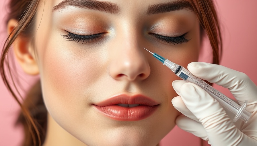 Close-up of woman receiving Botox injection, focused on face and syringe.