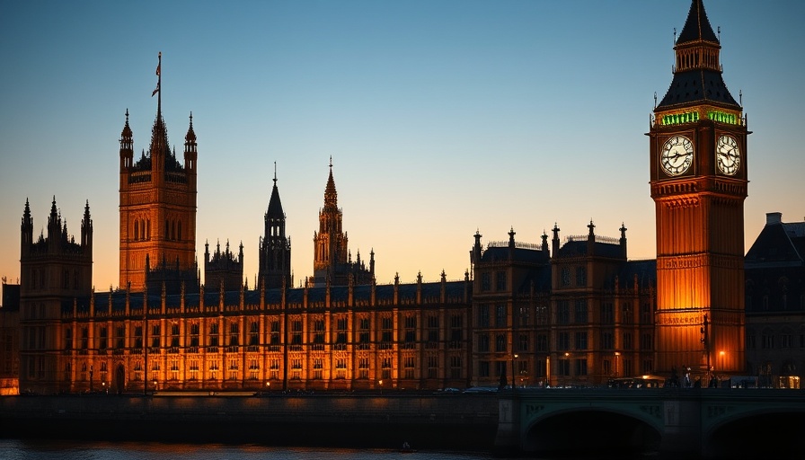 Houses of Parliament at dusk highlighting fair funding NHS dentistry.