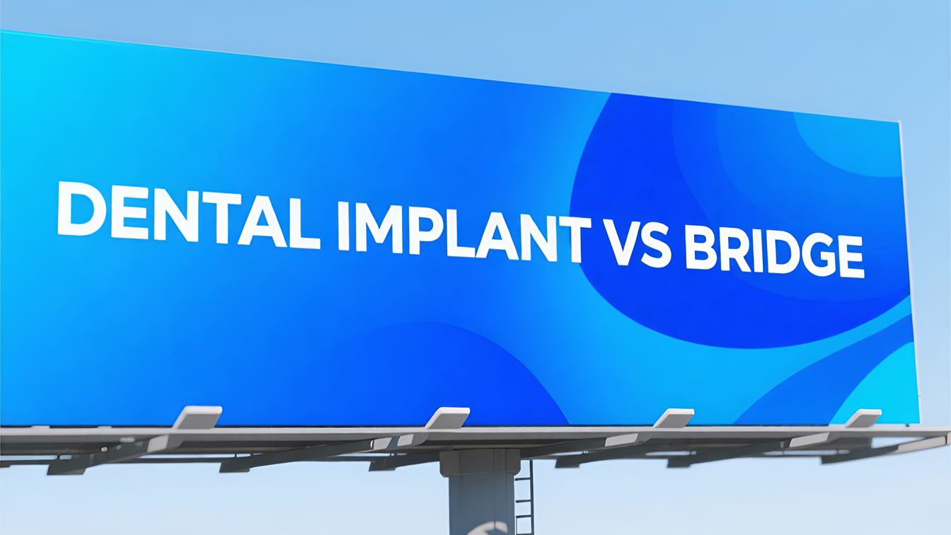 Dental expert explaining dental implant vs dental bridge benefits.