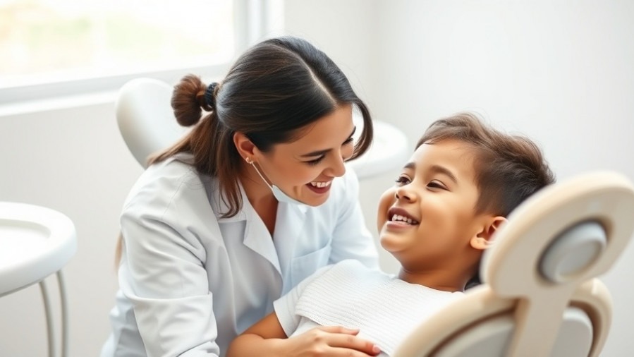 Pediatric dental professional comforting a neurodiverse child during a dental visit.
