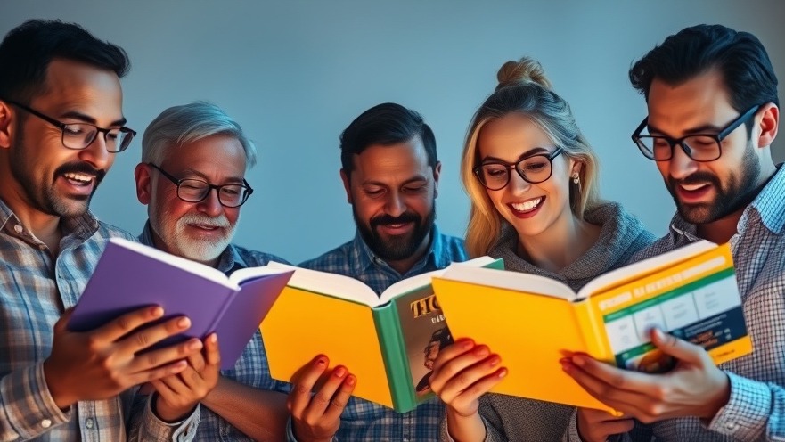 Diverse franchisors exploring franchise success stories with excitement under warm lighting.