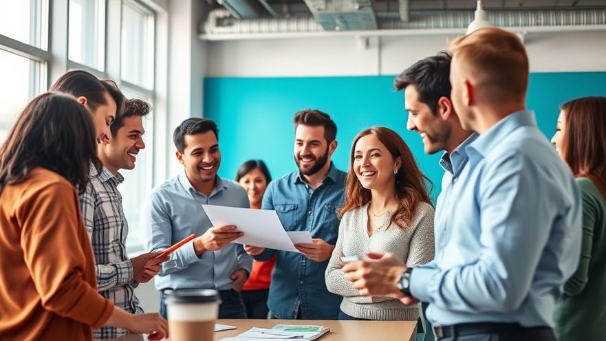 Entrepreneurs collaborating on franchise funding solutions in a vibrant office.