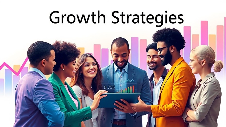Business professionals collaborating on franchise growth strategies with AI analytics.