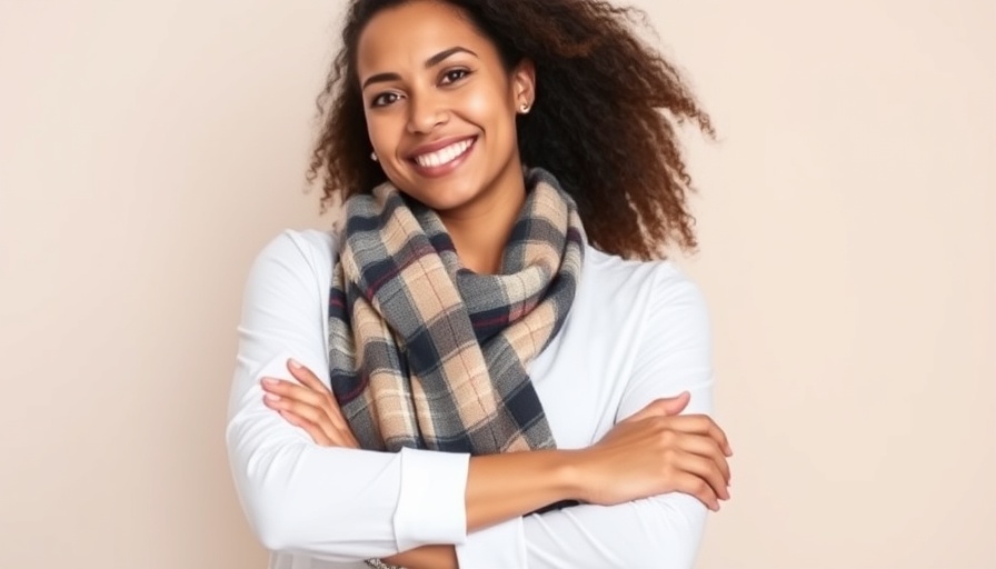 Confident woman smiling, promoting franchise growth strategies.