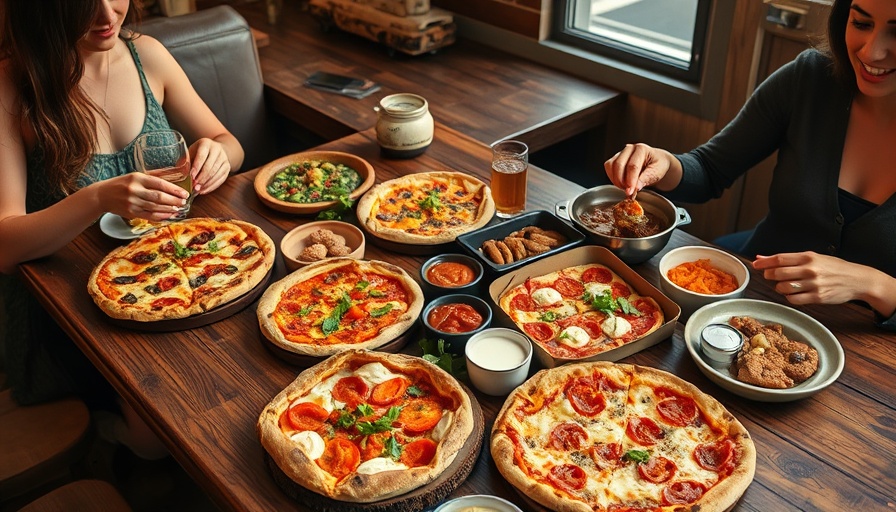 Franchise technology enhances pizza dining experience with diverse menu.