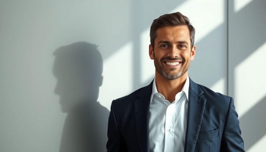 Confident business professional discussing AI in franchising in modern office.