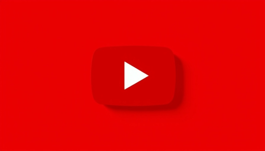 YouTube play button icon, symbolizing media content, bold red.