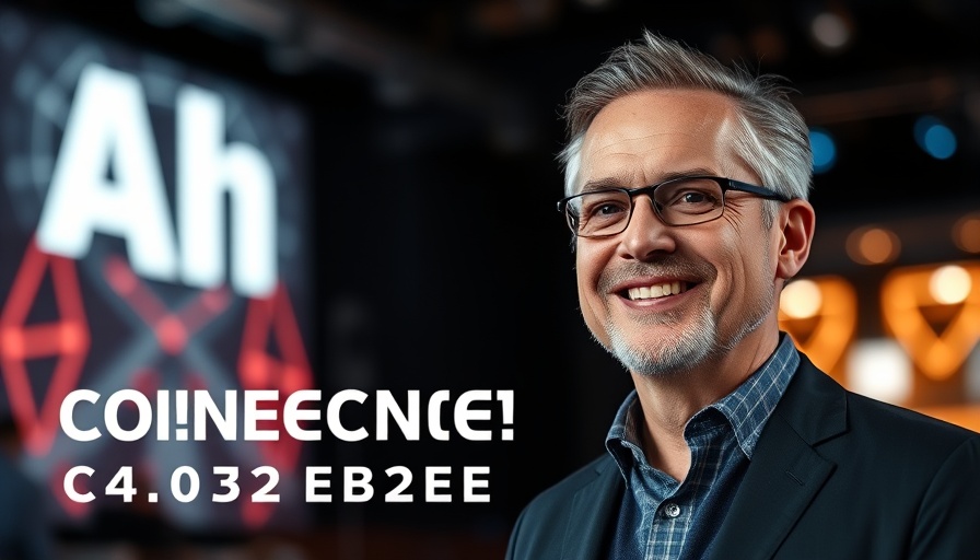 AI speaker at conference featured in event poster, AI in Franchising.