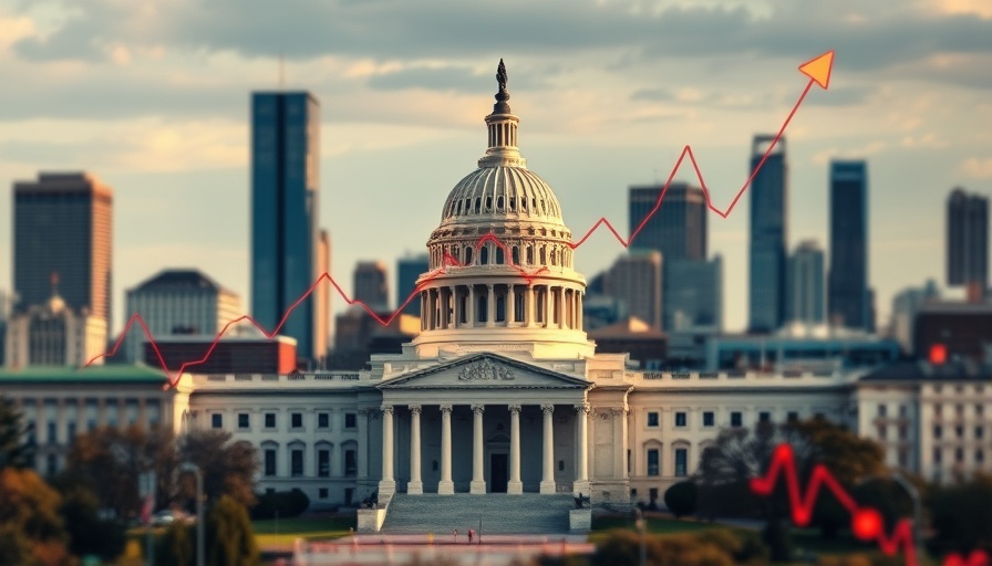 Symbolic image of Fed rate cuts and political implications with economic and political icons.