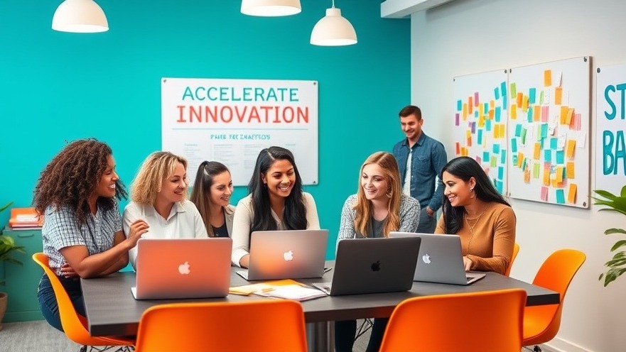Diverse franchisees collaborating for innovation in a vibrant office space, showcasing AI for Franchisors.