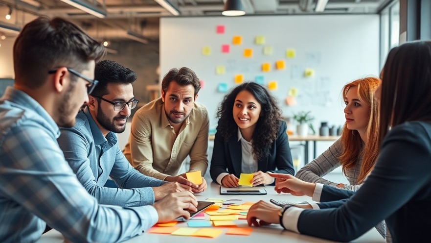 Entrepreneurs exploring emerging franchise trends in a vibrant workspace.