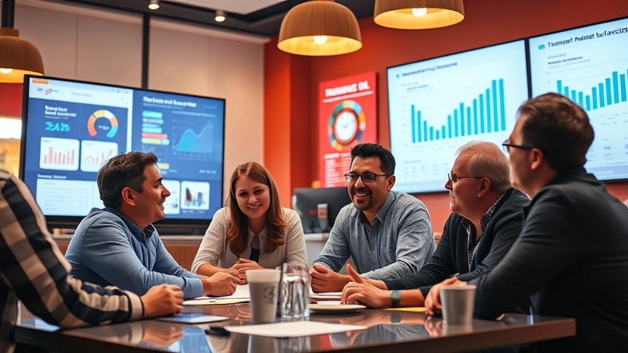 Franchise automation: Diverse restaurant owners brainstorming with AI-driven growth strategies.
