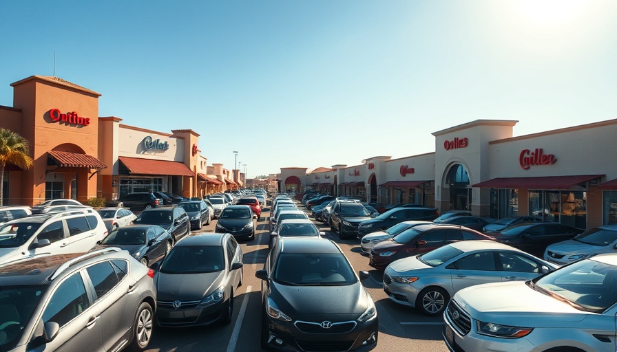 North Georgia Premium Outlets parking lot on a sunny day.