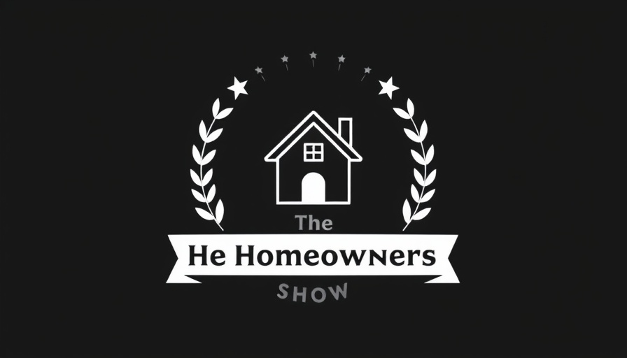 Monochromatic emblem for 'The Homeowners Show'.