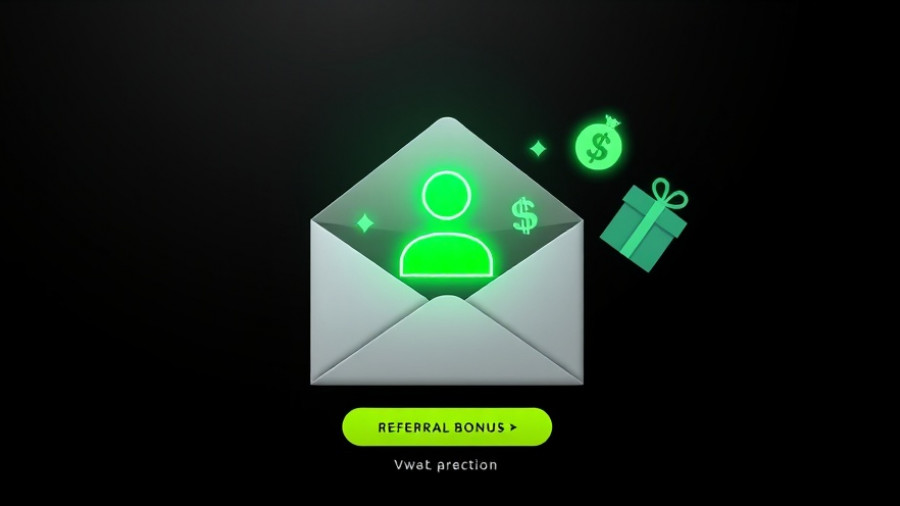 OKX Crypto Referral Bonus invitation design with neon green highlights.