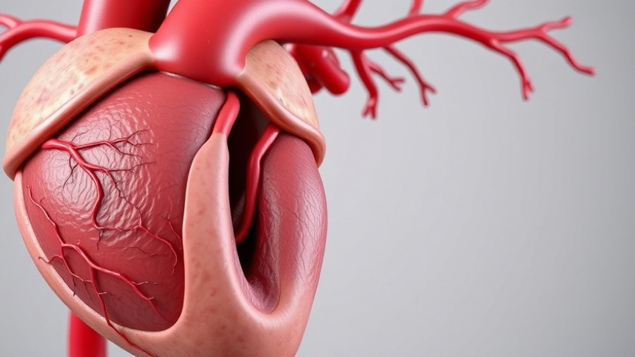 3D rendering showing minimally invasive CABG surgery anatomy.