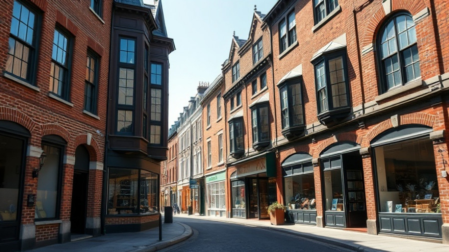 Charming vintage storefronts in Laurel, Mississippi, capture small-town charm.