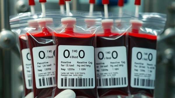 O positive blood bags representing transfusion strategy for cardiac risk.