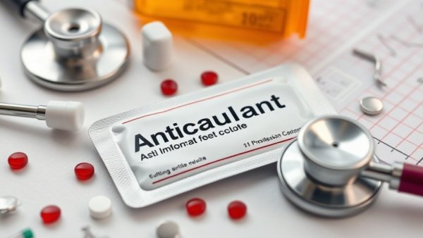 Anticoagulants and stroke risk in seniors: medication packaging close-up.