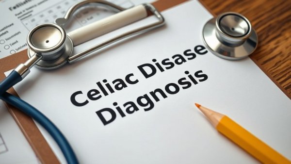 Celiac disease diagnosis form with medical tools for Gut-Wall Origin of Celiac Disease research.