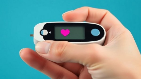 Finnish Diabetes Care glucose monitoring concept with heart symbol.