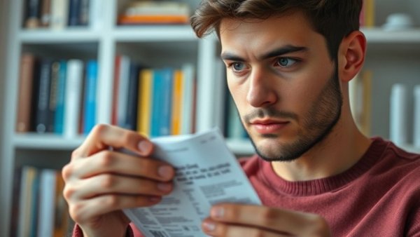 Man reviewing medication leaflet for MHRA addiction warnings.