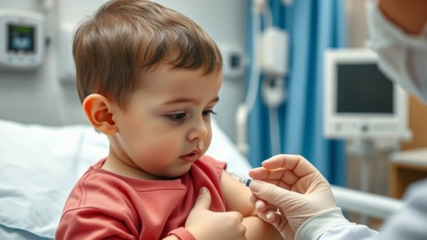 Child getting a vaccine following new vaccine schedule for children.
