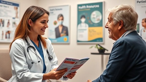 Doctor sharing resources for Cervical Cancer Awareness Month with a patient.