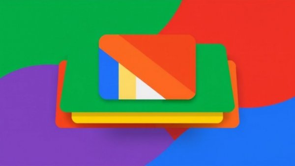 Colorful layered Google News logo illustration.