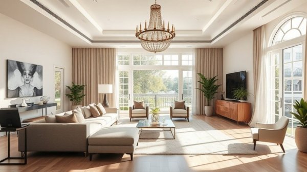 Living room with stylish furniture and a bright ambiance.