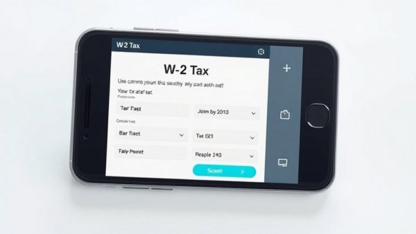 Modern phone scanning W-2 with best tax prep software 2026 interface.
