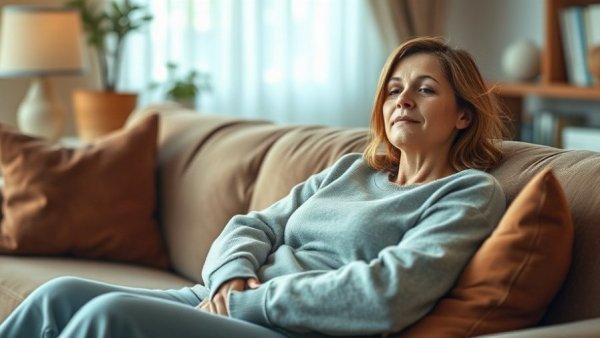 Calm woman practicing daily habits to soothe nervous system at home.