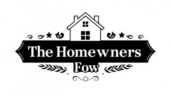 Vintage style 'The Homeowners Show' logo with house icon