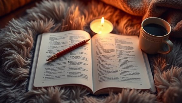 Holistic Heart Health relaxation setup with journal and candle.