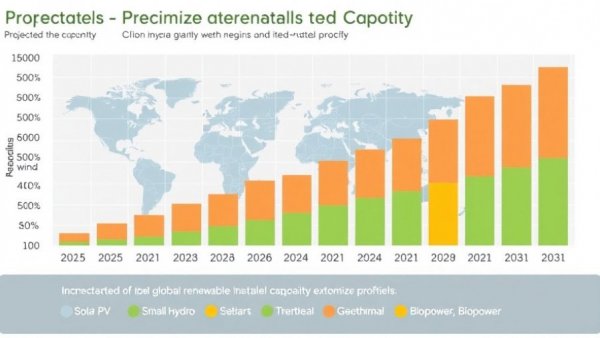 Global solar capacity growth chart with renewable capacity forecast from 2025 to 2031.