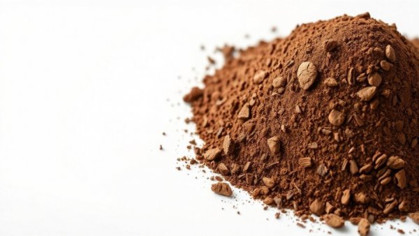 Mound of brown soil on a white background.