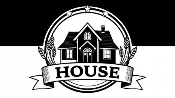 Trusted home services logo with stylized house icon