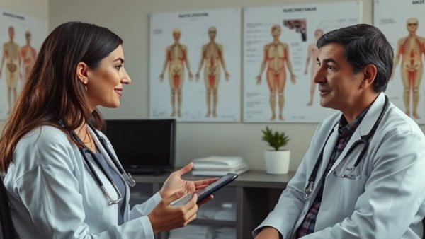 Doctor consulting patient about fertility with treat-to-target approach.