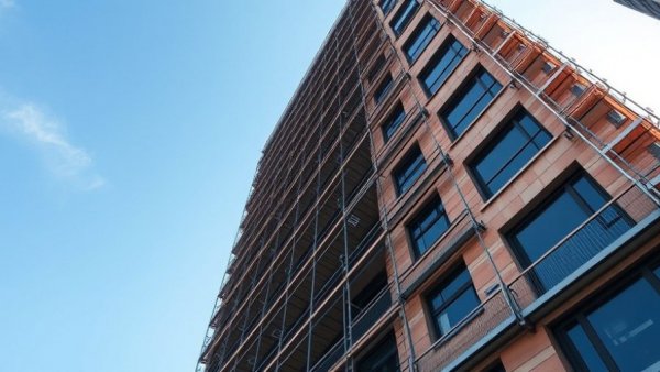 Crumbling NHS Hospitals Risk Cost: Building under scaffolding.