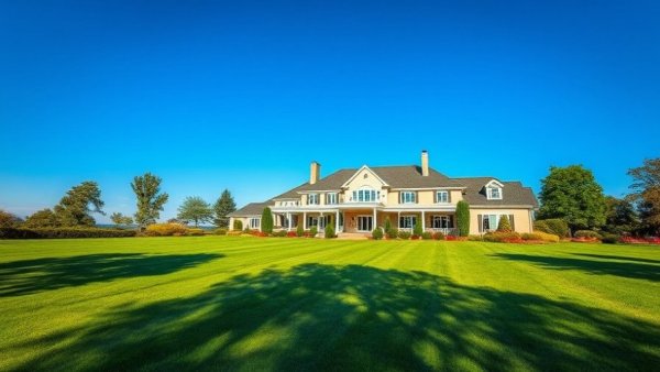 Luxury home and lawn, ideal setting for navigating multigenerational households.