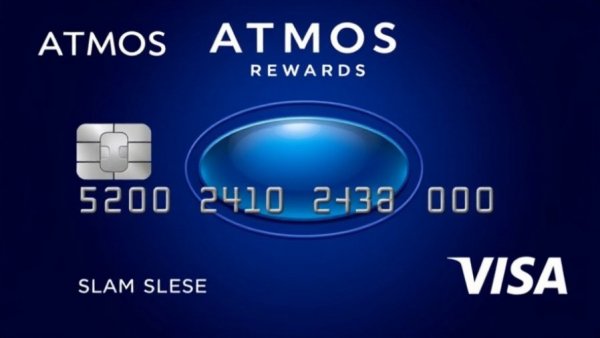 ATMOS Rewards Ascent Visa card with modern design.