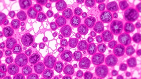 Microscopic view of mantle cell lymphoma tissue