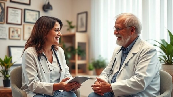 Doctor discussing cost assistance for lupus medications with patient.