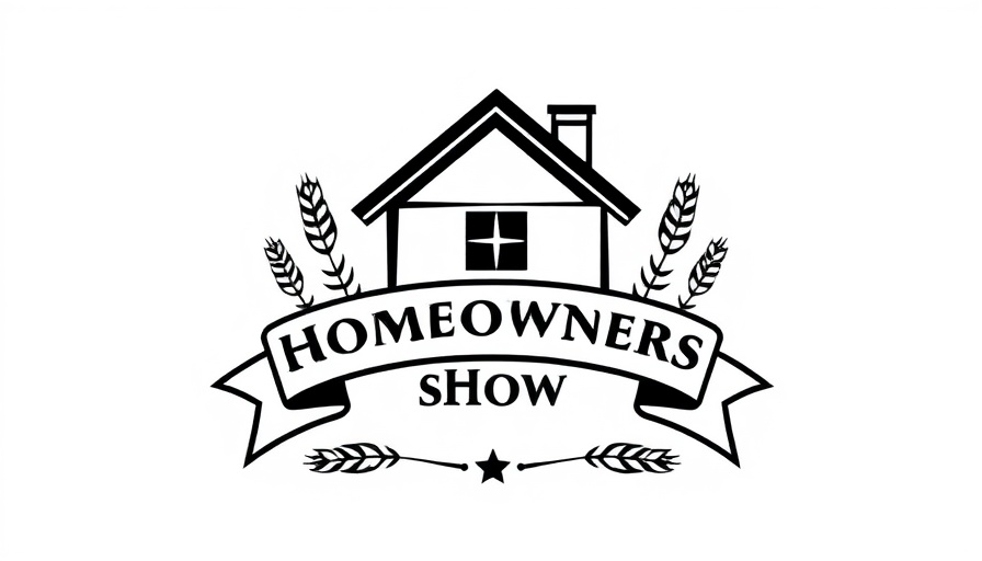 Minimalist logo for The Homeowners Show with house graphic.