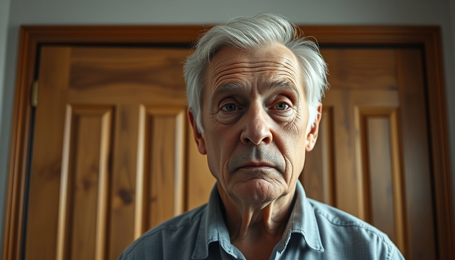 Elderly man installing French closet doors.