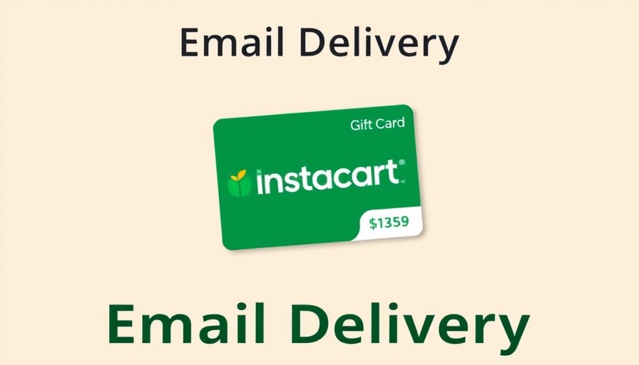 Discounted Instacart Gift Cards email delivery design.