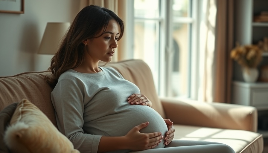 Thoughtful pregnant woman by window, serene atmosphere.