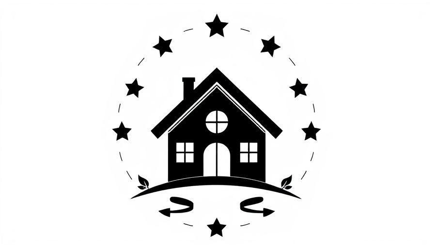 Monochrome emblem for The Homeowners Show with house and circle design.